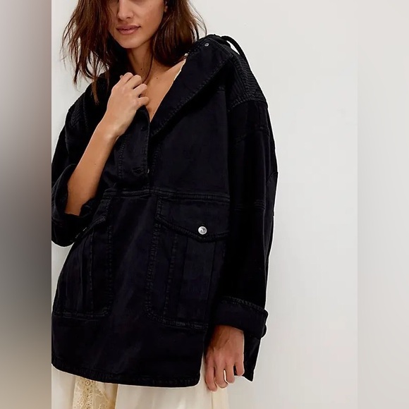 We The Free Jackets & Blazers - We The Free Marlie Washed Pullover Black Jacket